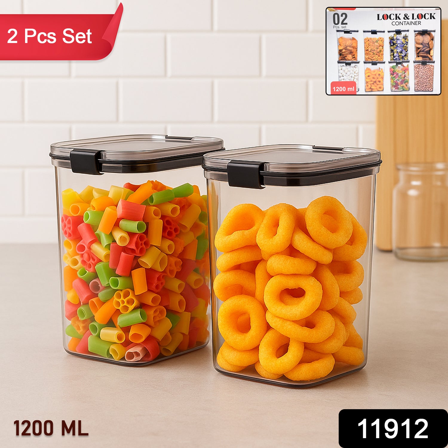 1200 Ml Airtight Lock  Lock Food Storage Container Set  2 Piece 1200 Ml Airtight Lock  Lock Food Storage Container Set  2 Piece